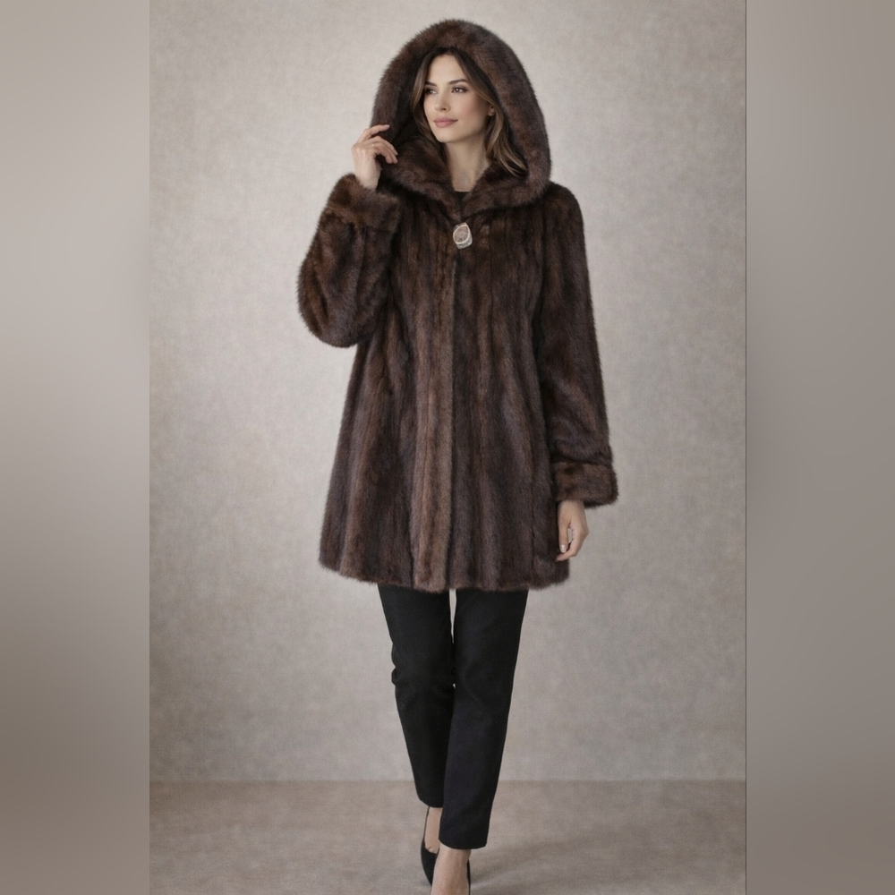 Vintage Female Mink Fur Coat – Luxury Piece, Exceptional Quality, Ptp 21'' - Picture 3 of 16